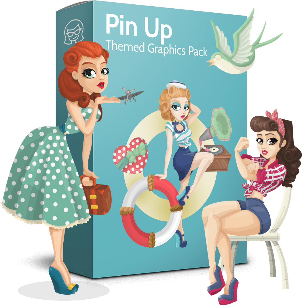 Vintage Pinup Girls Graphics Pack PNG Image