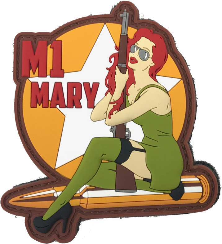 Vintage_ Pinup_ M1_ Mary_with_ Rifle PNG Image