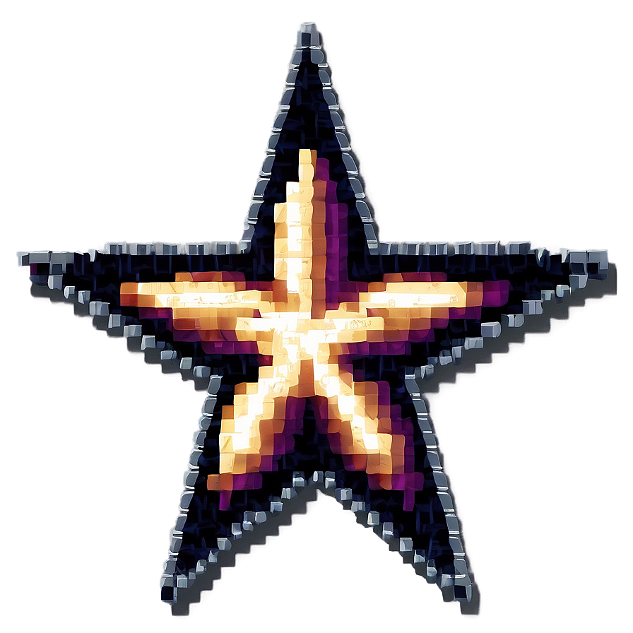 Vintage Pixel Star Art Png 06212024 PNG Image