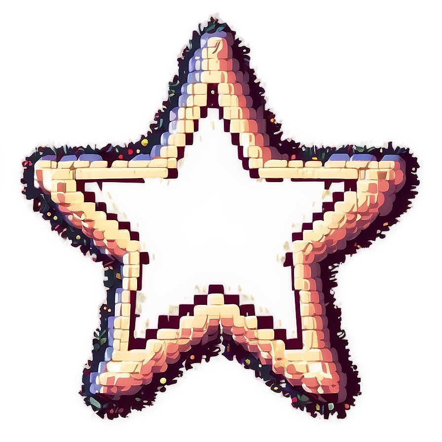 Vintage Pixel Star Art Png Epe PNG Image