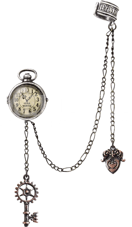 Vintage Pocket Watchwith Keyand Chain PNG Image