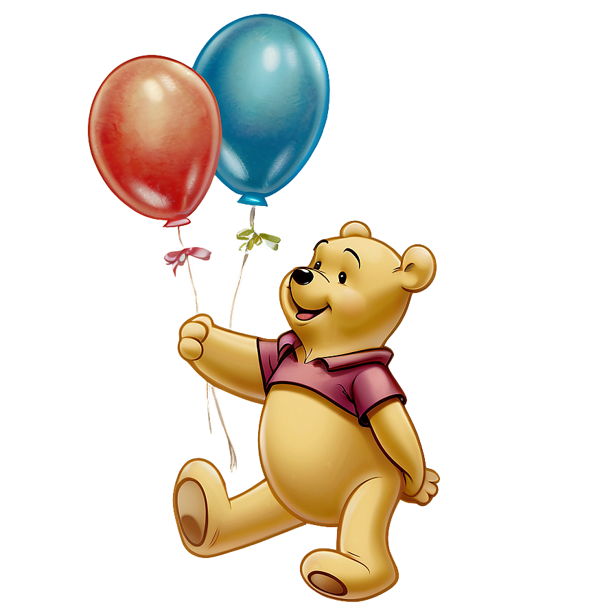 Vintage Pooh Bear And Balloon Png Hgi38 PNG Image