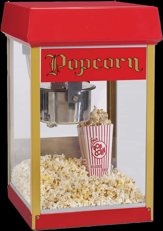 Vintage Popcorn Machine Clipart PNG Image