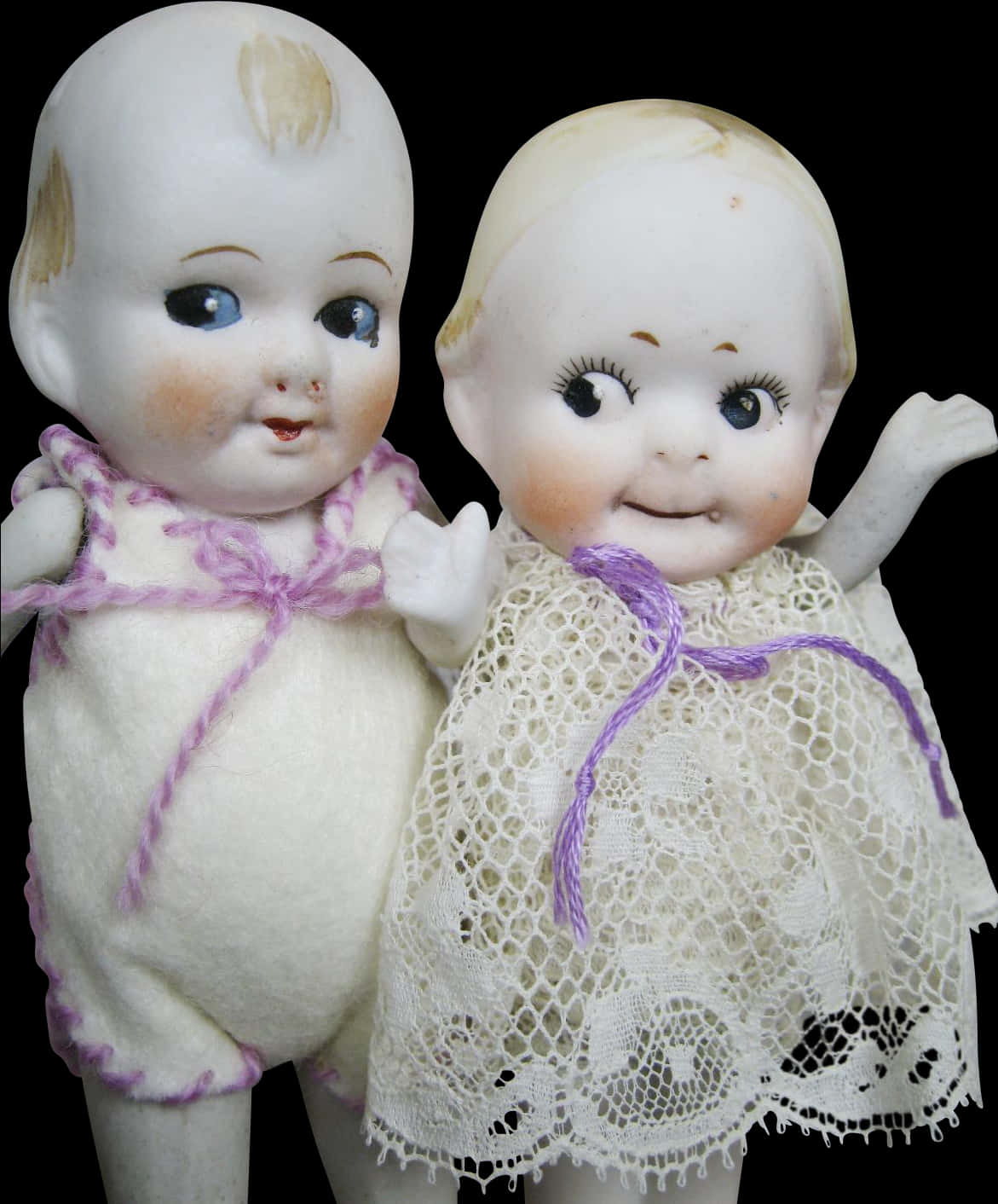 Vintage Porcelain Dollswith Googly Eyes PNG Image