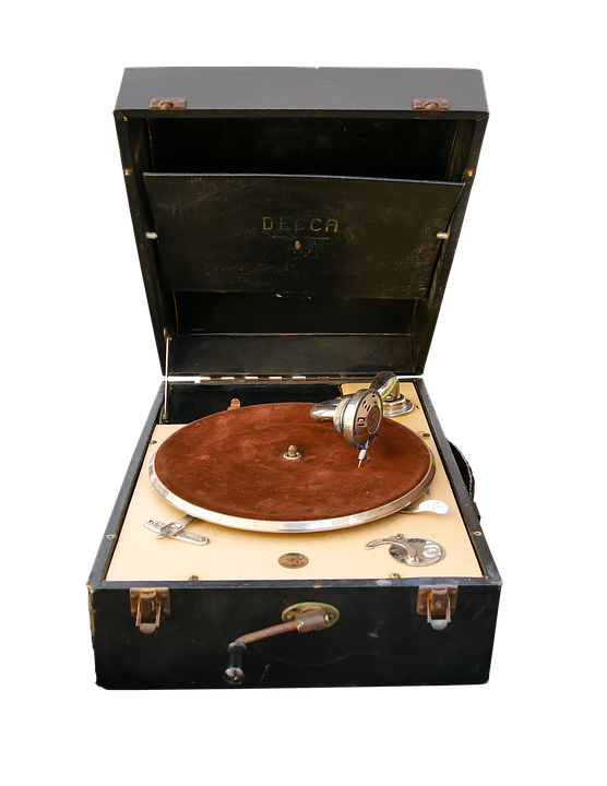 Vintage Portable Decca Gramophone PNG Image