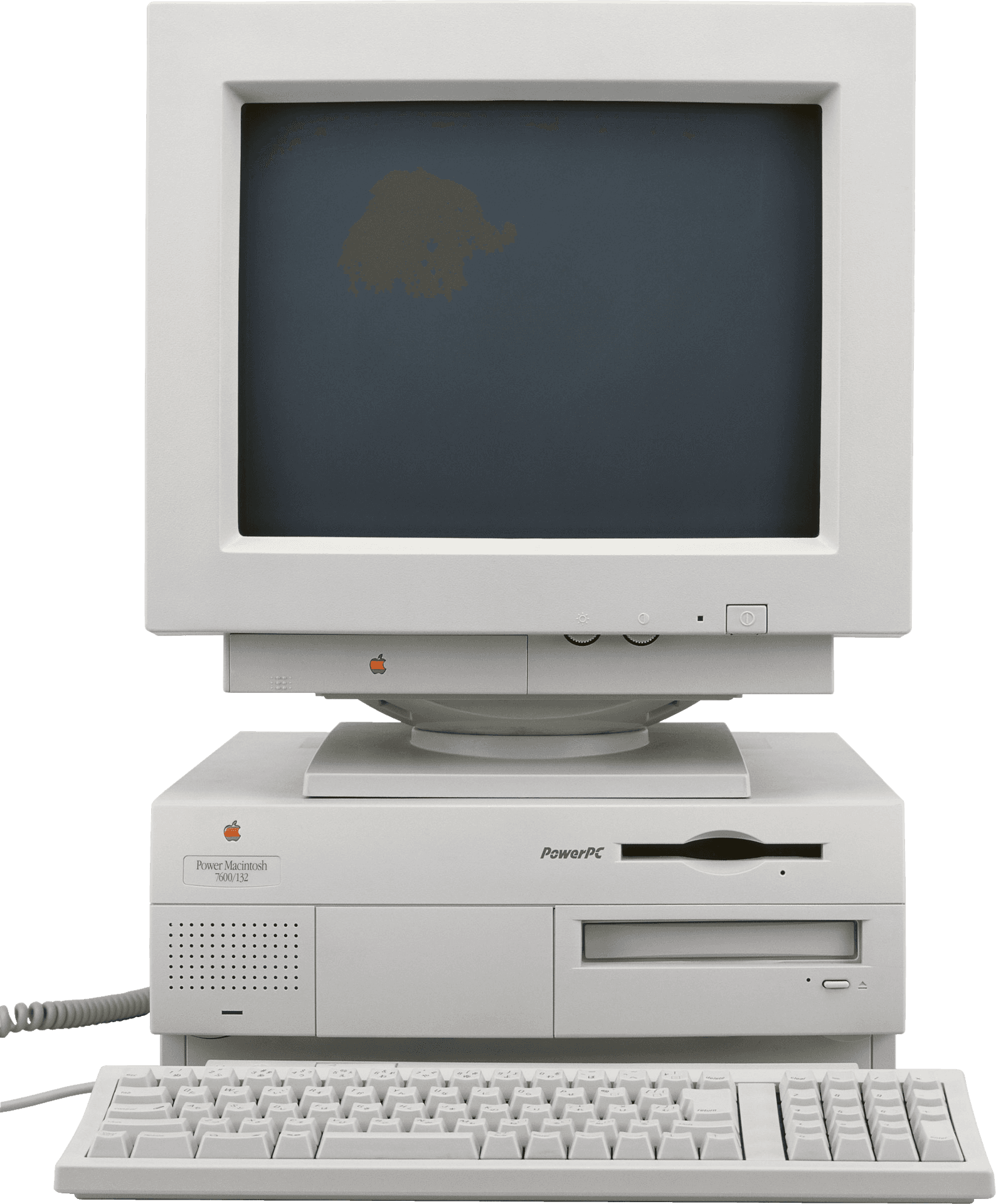 Vintage_ Power_ Macintosh_ Setup PNG Image