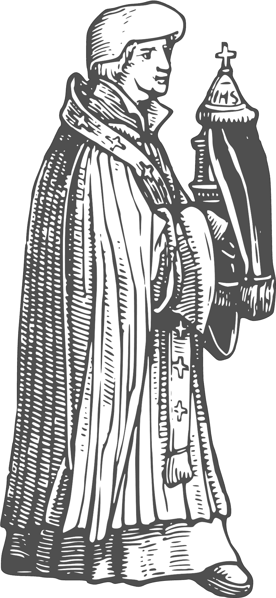 Vintage Priest Illustration PNG Image