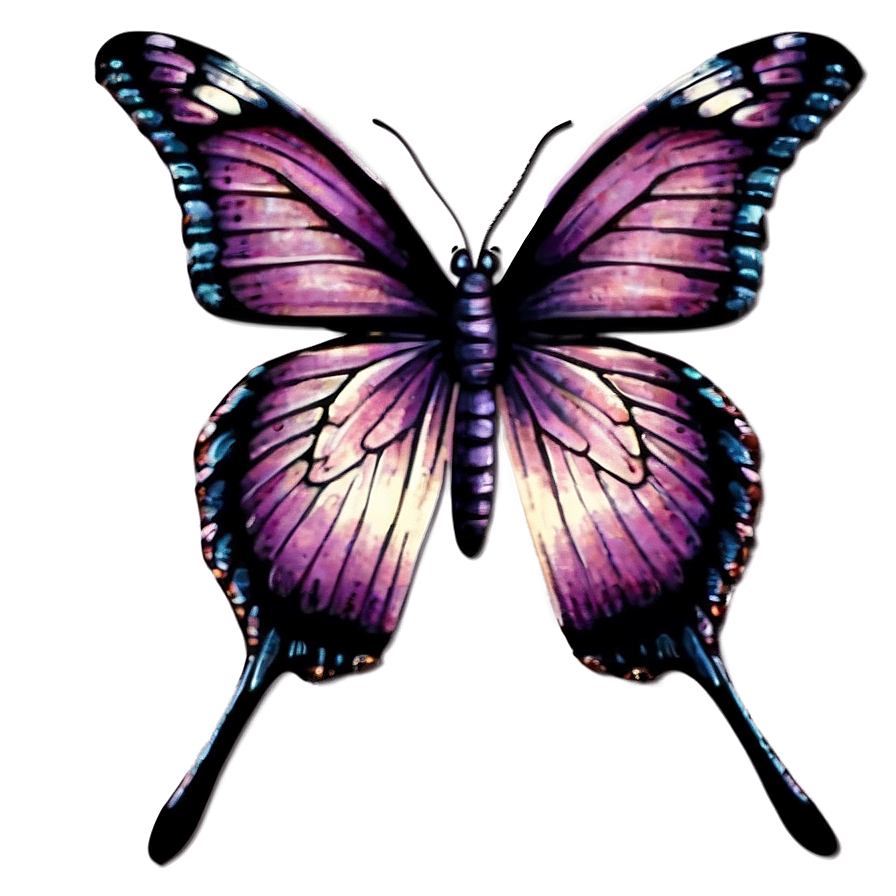 Vintage Purple Butterfly Png Eaf38 PNG Image