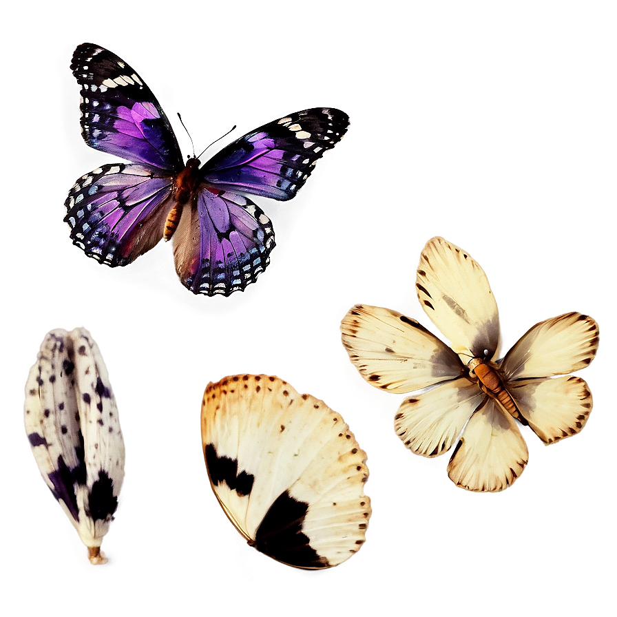 Vintage Purple Butterfly Png Knq PNG Image