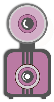 Vintage Purple Camera Illustration PNG Image