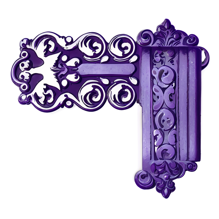 Vintage Purple Scroll Border Png 06262024 PNG Image