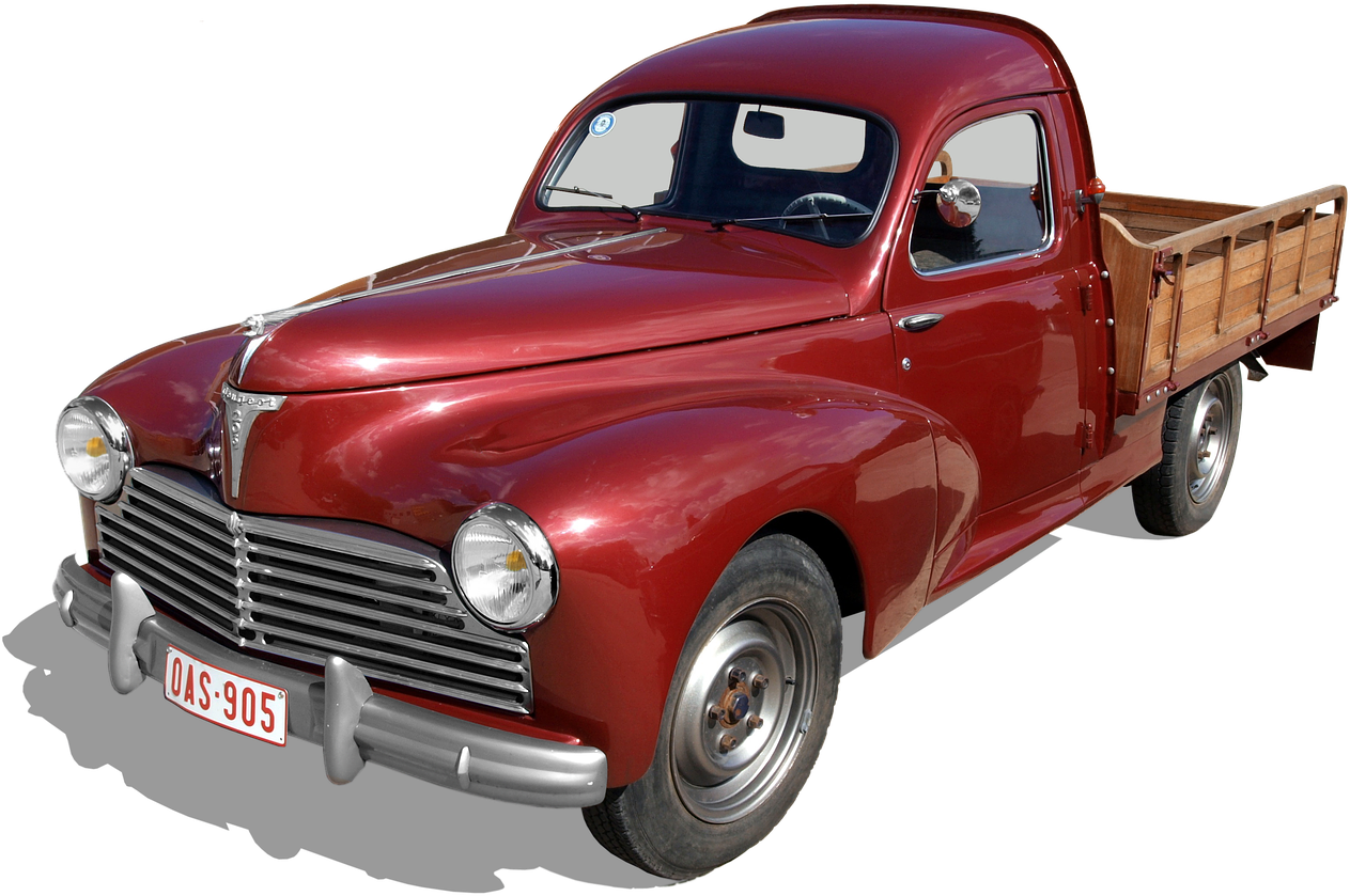 Vintage Red Pickup Truck PNG Image