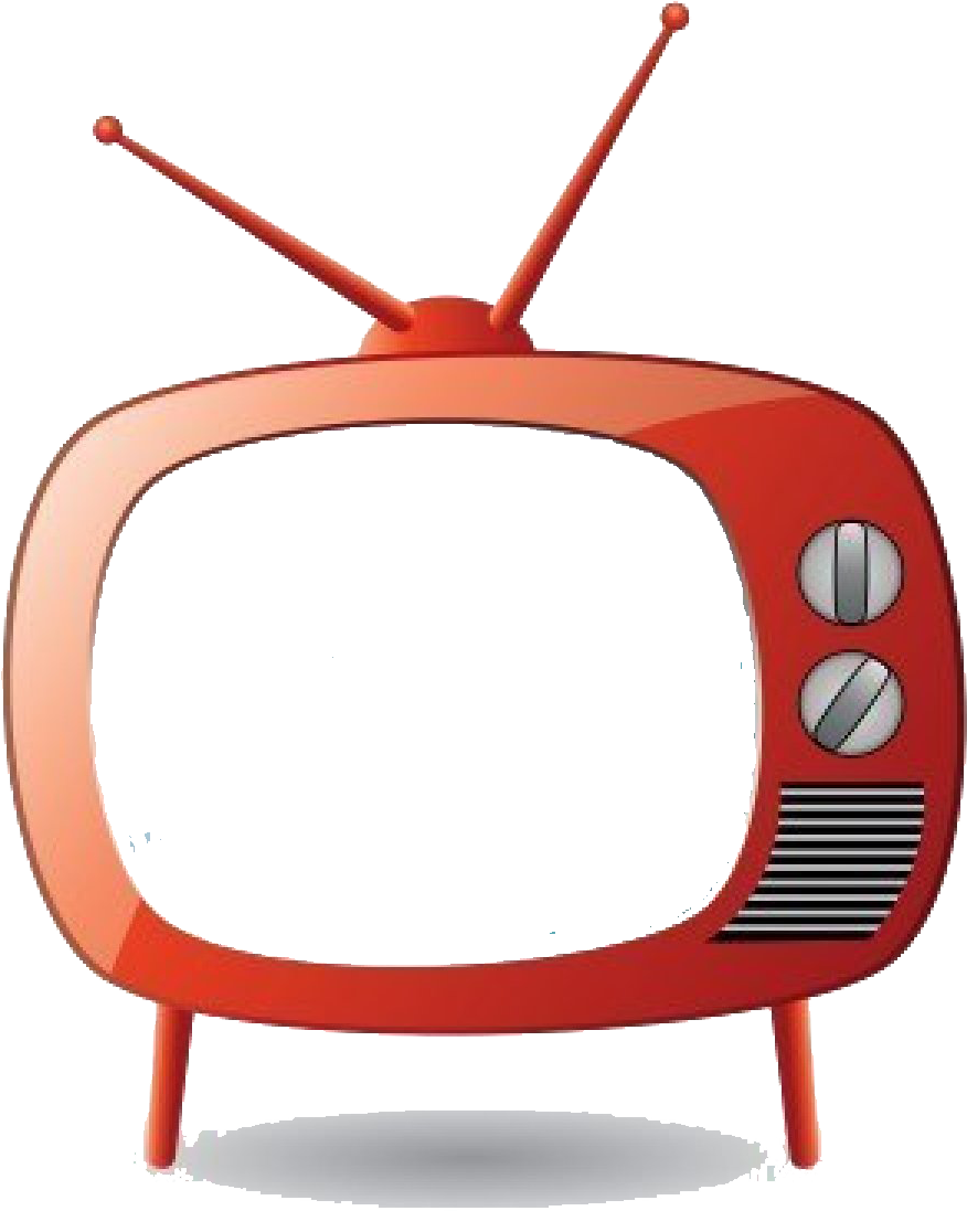 Vintage Red Television Set PNG Image