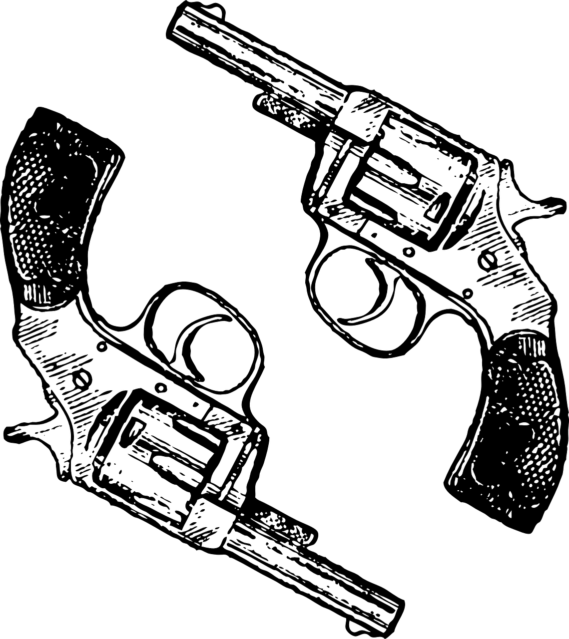 Vintage Revolver Illustration PNG Image