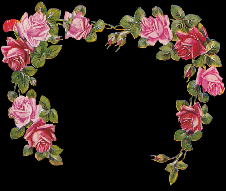 Vintage Rose Arch Frame PNG Image