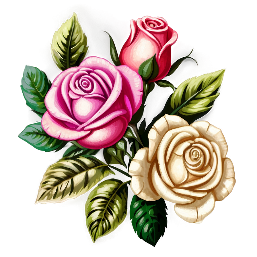 Vintage Rose Bouquet Png 06292024 PNG Image