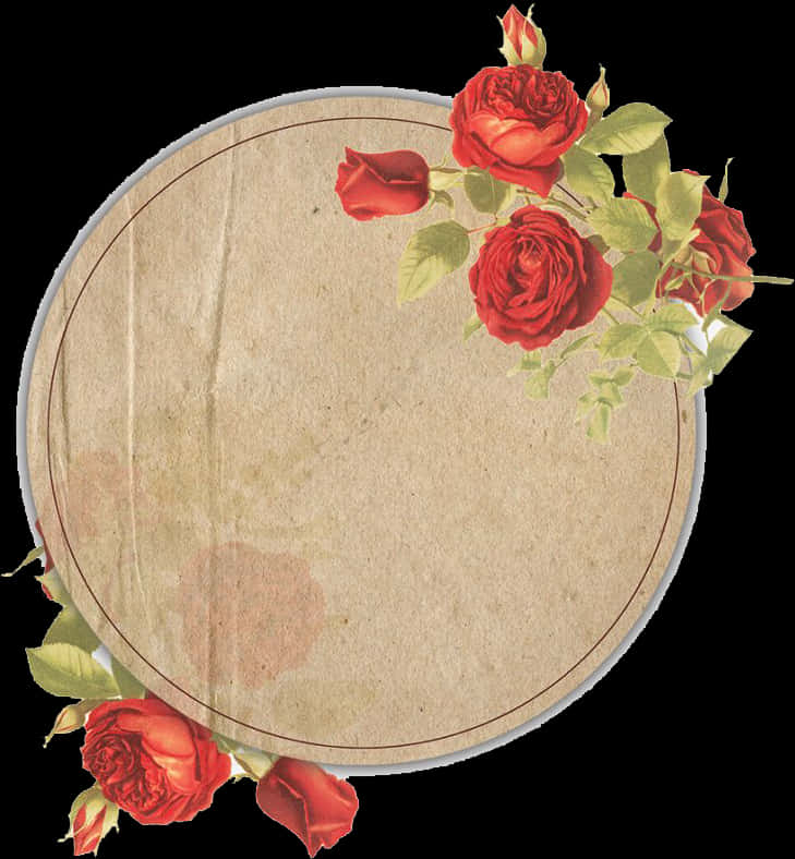 Vintage Rose Frame Graphic PNG Image