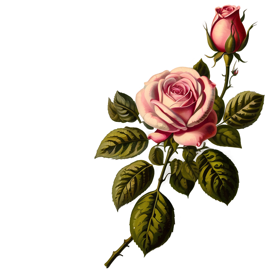 Vintage Rose Illustration Png 06292024 PNG Image