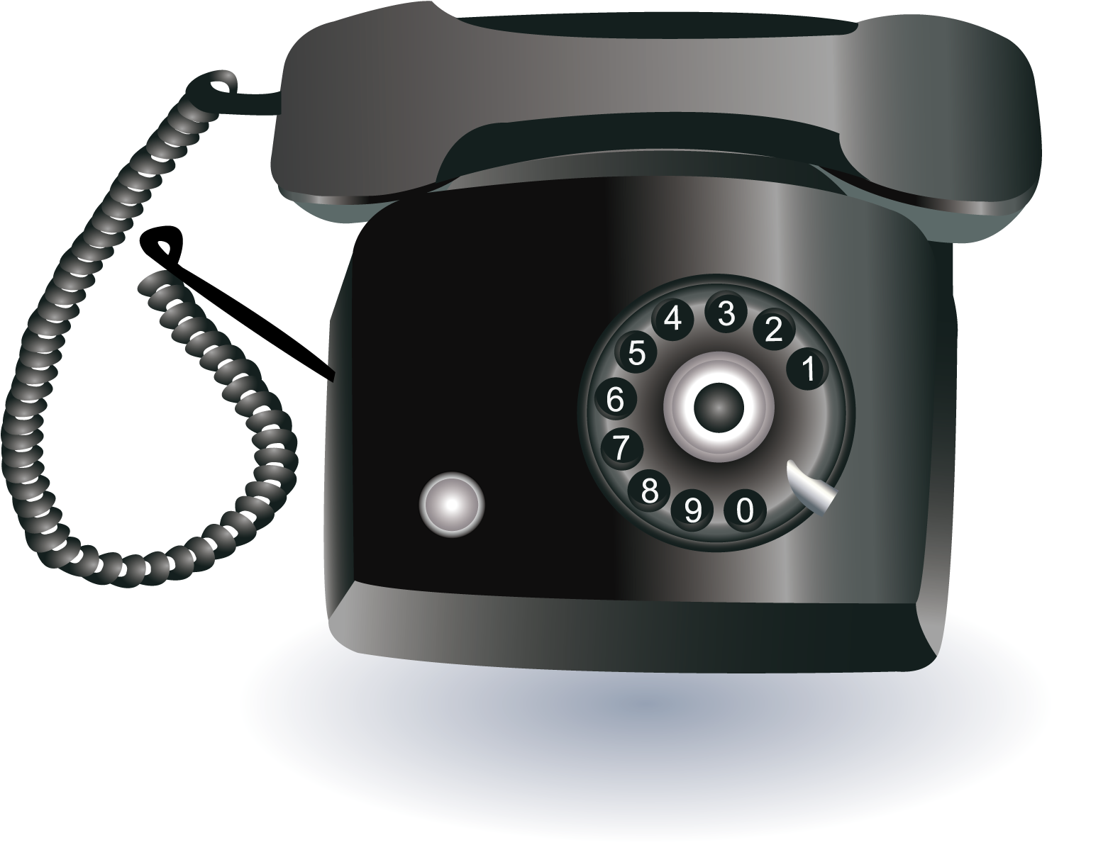 Vintage Rotary Phone Illustration PNG Image