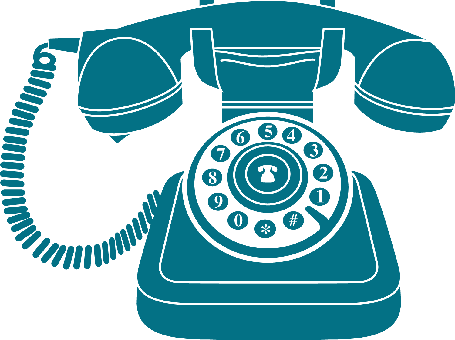 Vintage Rotary Phone Logo PNG Image