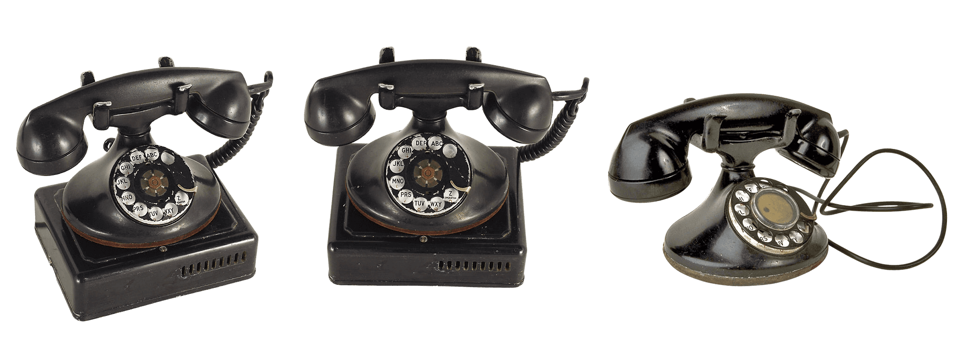 Vintage Rotary Telephones PNG Image