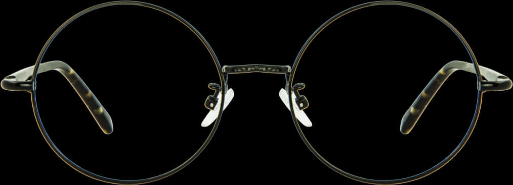 Vintage Round Glasses Isolated PNG Image