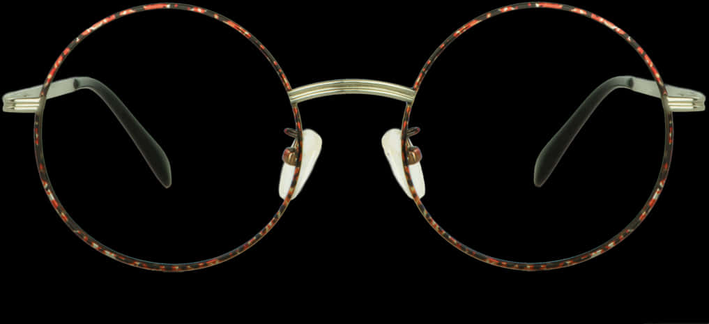 Vintage Round Tortoiseshell Glasses PNG Image