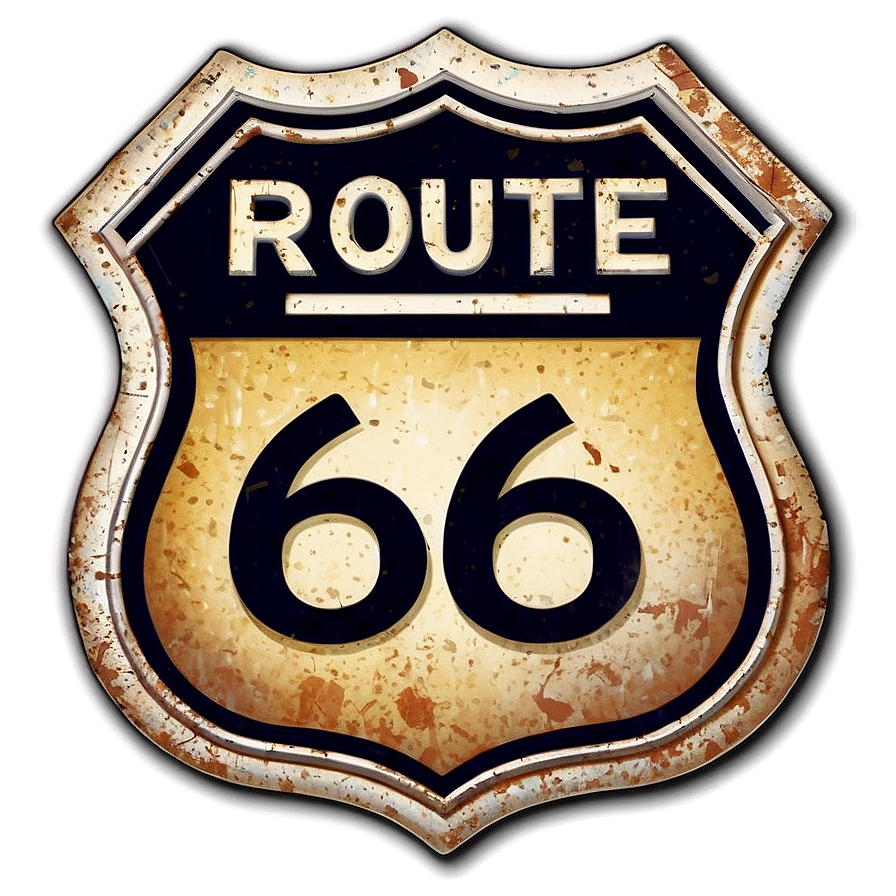 Vintage Route 66 Emblem Png Ahj PNG Image