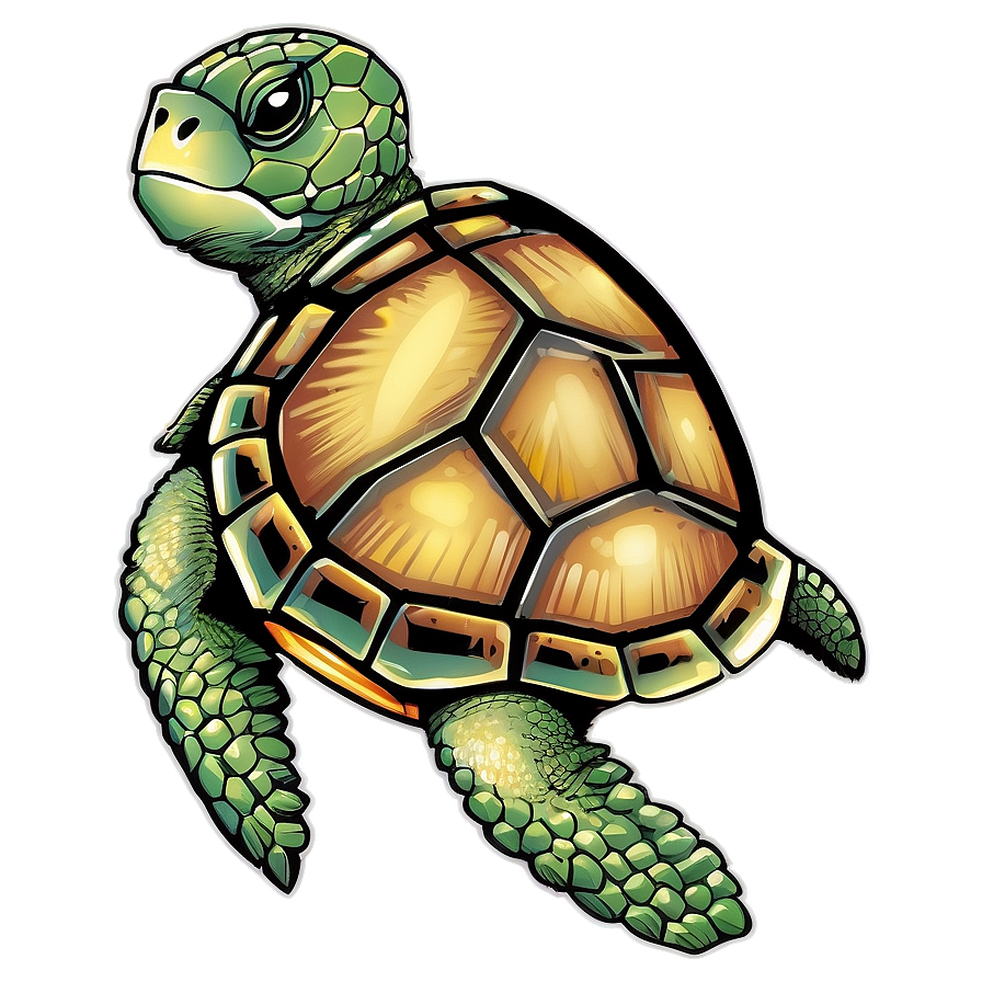 Vintage Sea Turtle Illustration Png Asy PNG Image