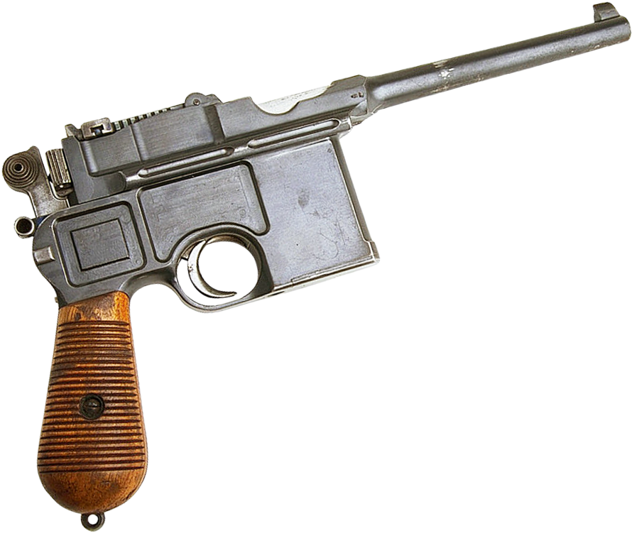 Vintage Semi Automatic Pistol PNG Image