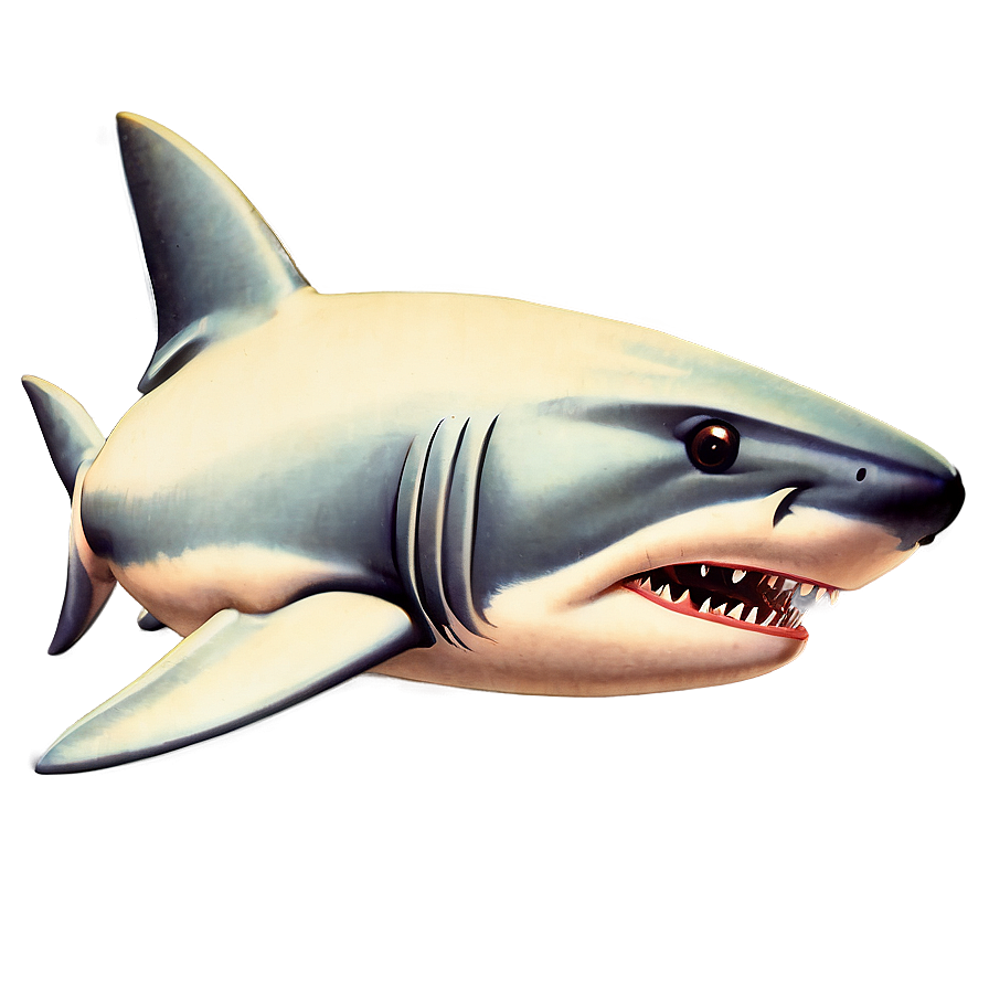 Vintage Shark Illustration Png Cig PNG Image