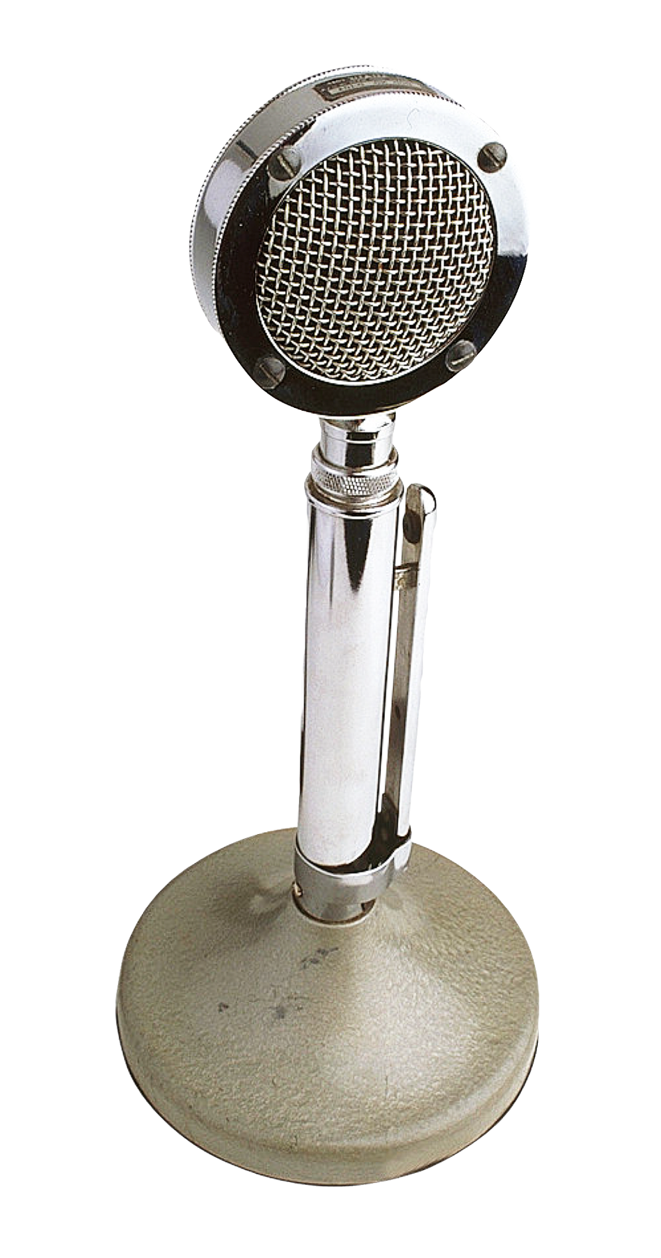 Vintage Silver Microphone PNG Image