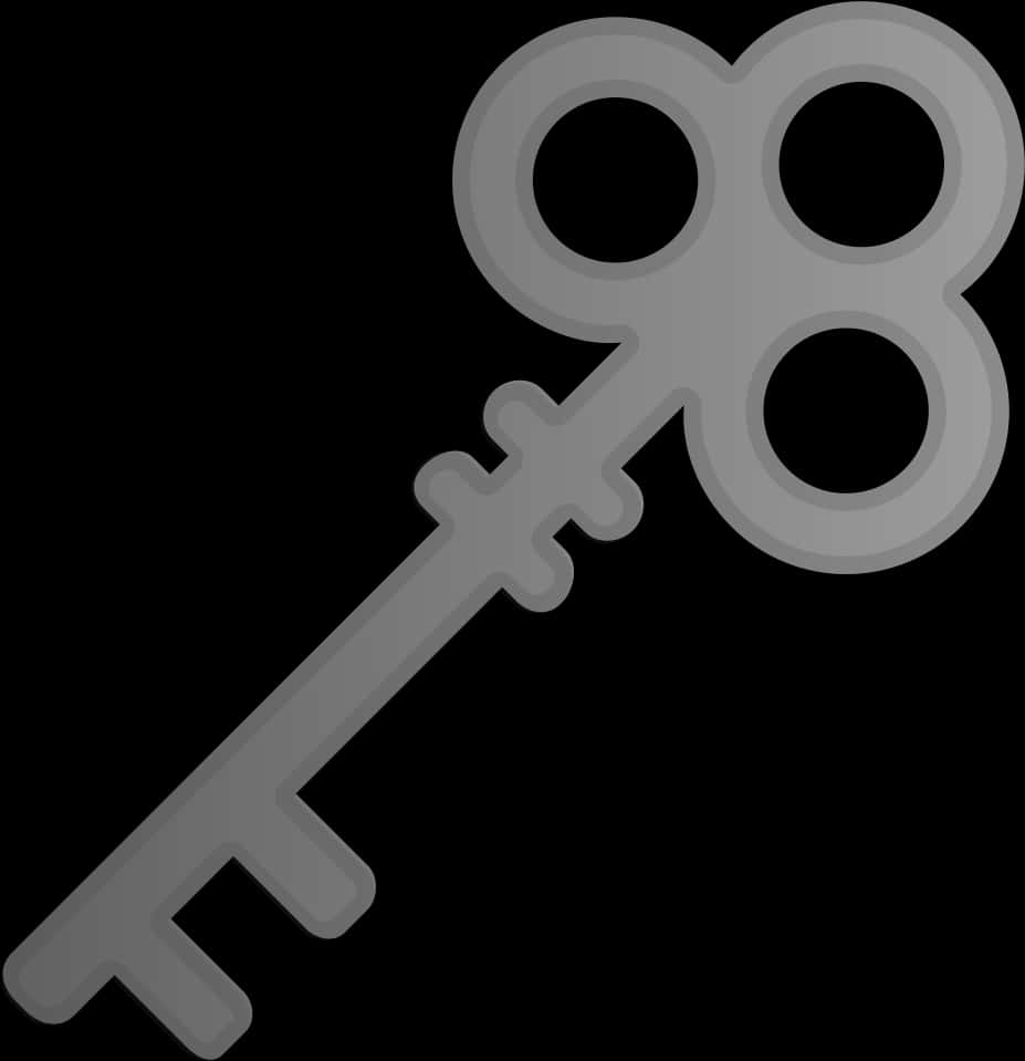 Vintage Skeleton Key Silhouette PNG Image