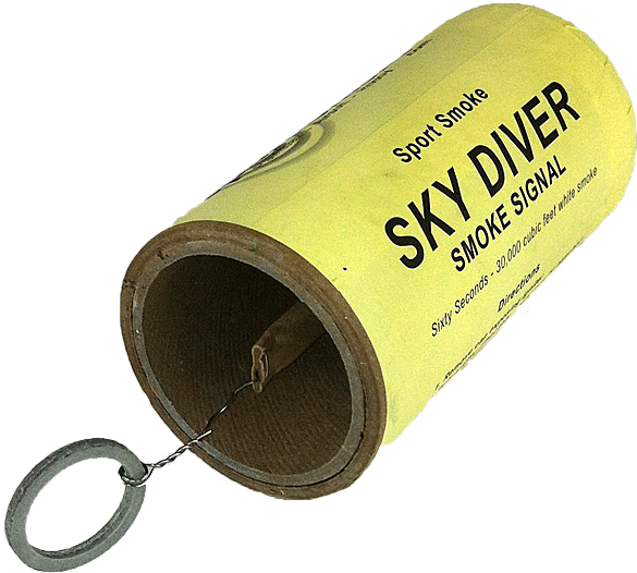 Vintage Skydiver Smoke Signal Canister PNG Image