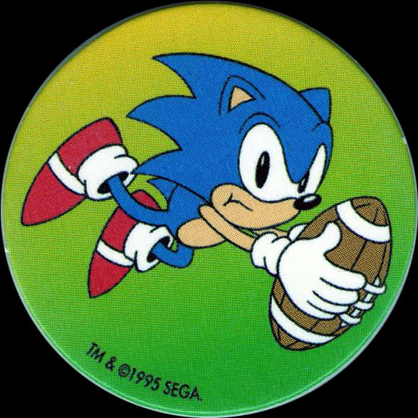 Vintage Sonic Holding Ring1995 PNG Image