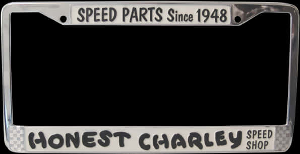 Vintage Speed Parts License Plate Frame PNG Image