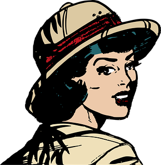 Vintage Style Female Illustration PNG Image