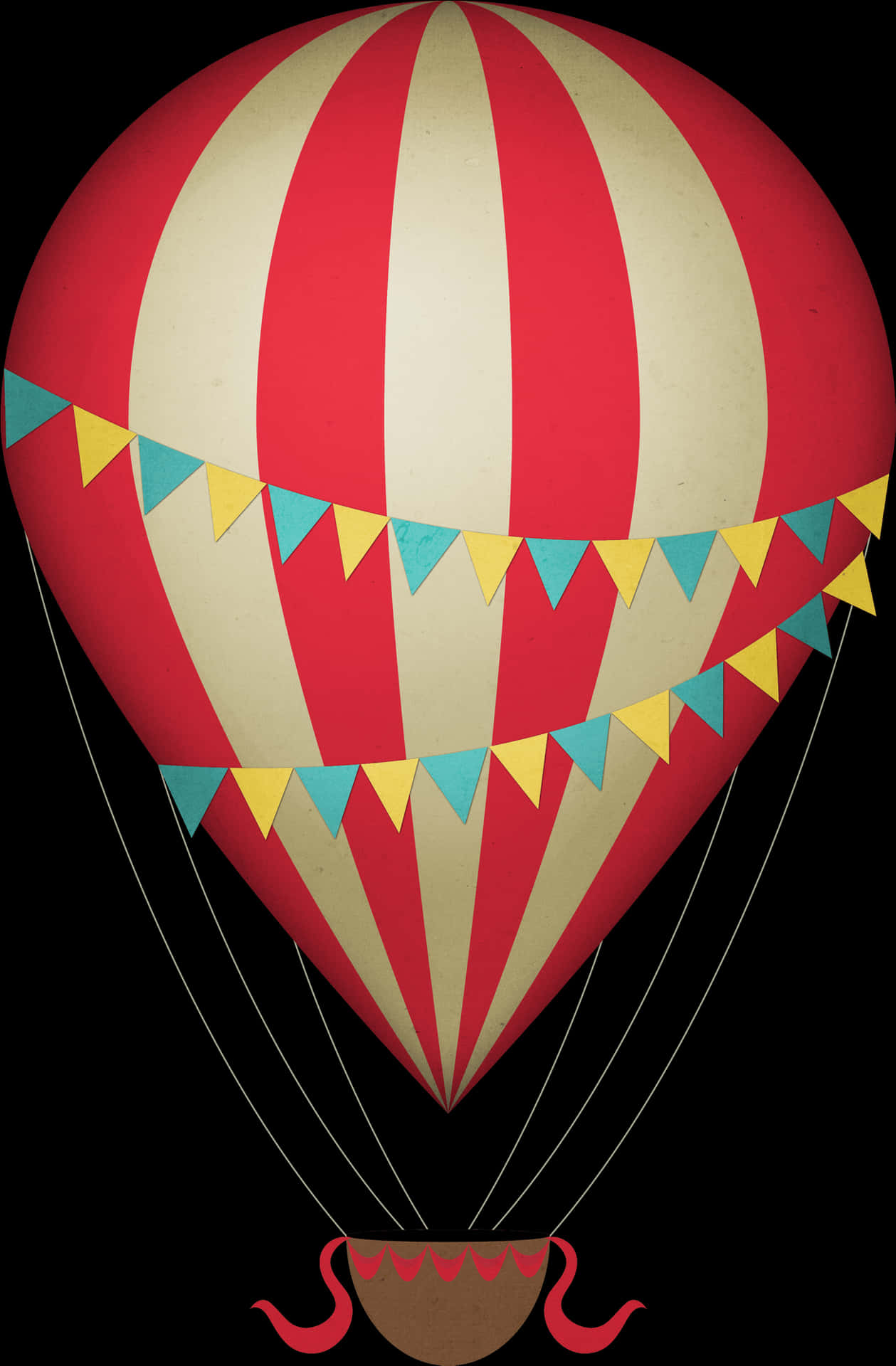 Vintage Style Hot Air Balloon PNG Image