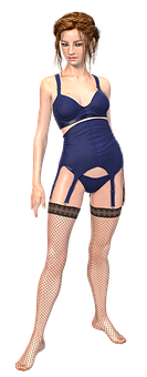 Vintage Style Lingerie3 D Model PNG Image