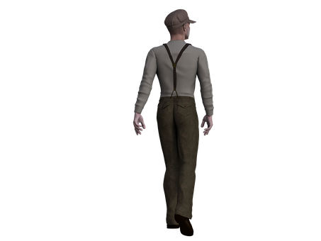 Vintage Style Man3 D Model PNG Image