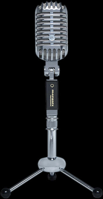 Vintage Style Microphoneon Stand PNG Image