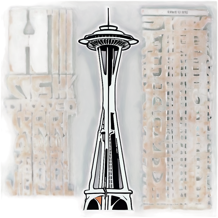 Vintage Style Seattle Skyline Png Igd78 PNG Image