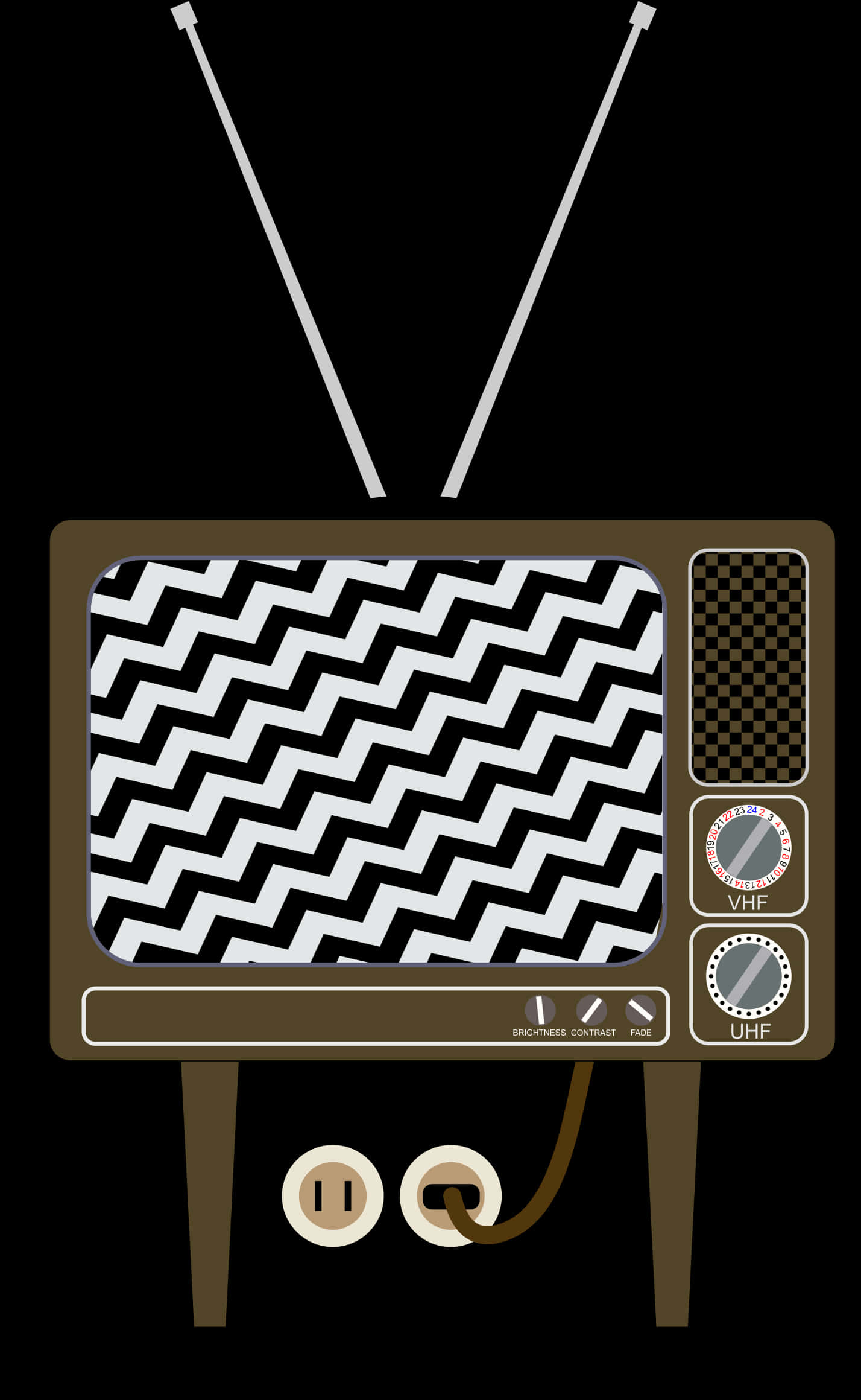 Vintage T Vwith Static Screen PNG Image