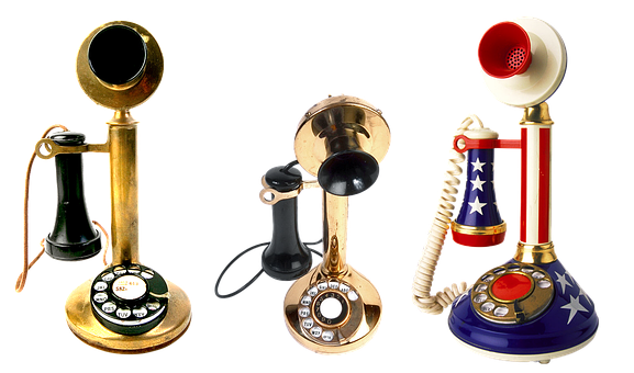 Vintage Telephone Collection PNG Image