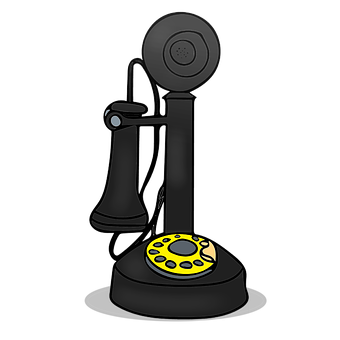 Vintage Telephone Graphic PNG Image