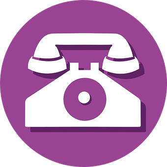 Vintage Telephone Icon Purple Background PNG Image