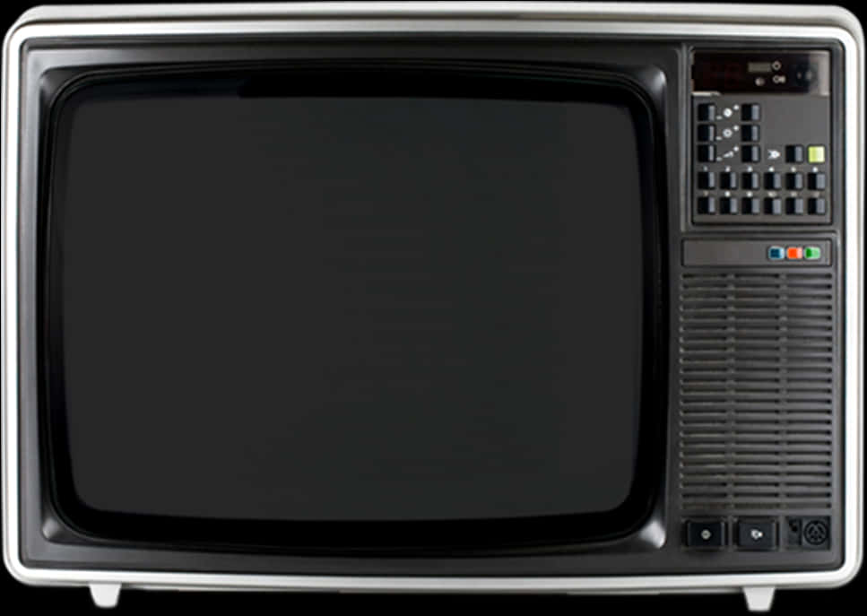 Vintage Television Black Screen PNG Image