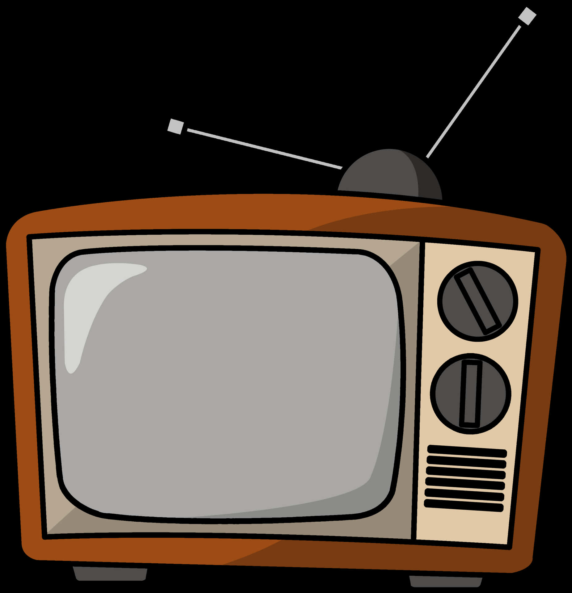 Vintage Television Cartoon PNG Image