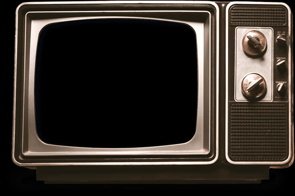 Vintage Television Sepia Tone PNG Image