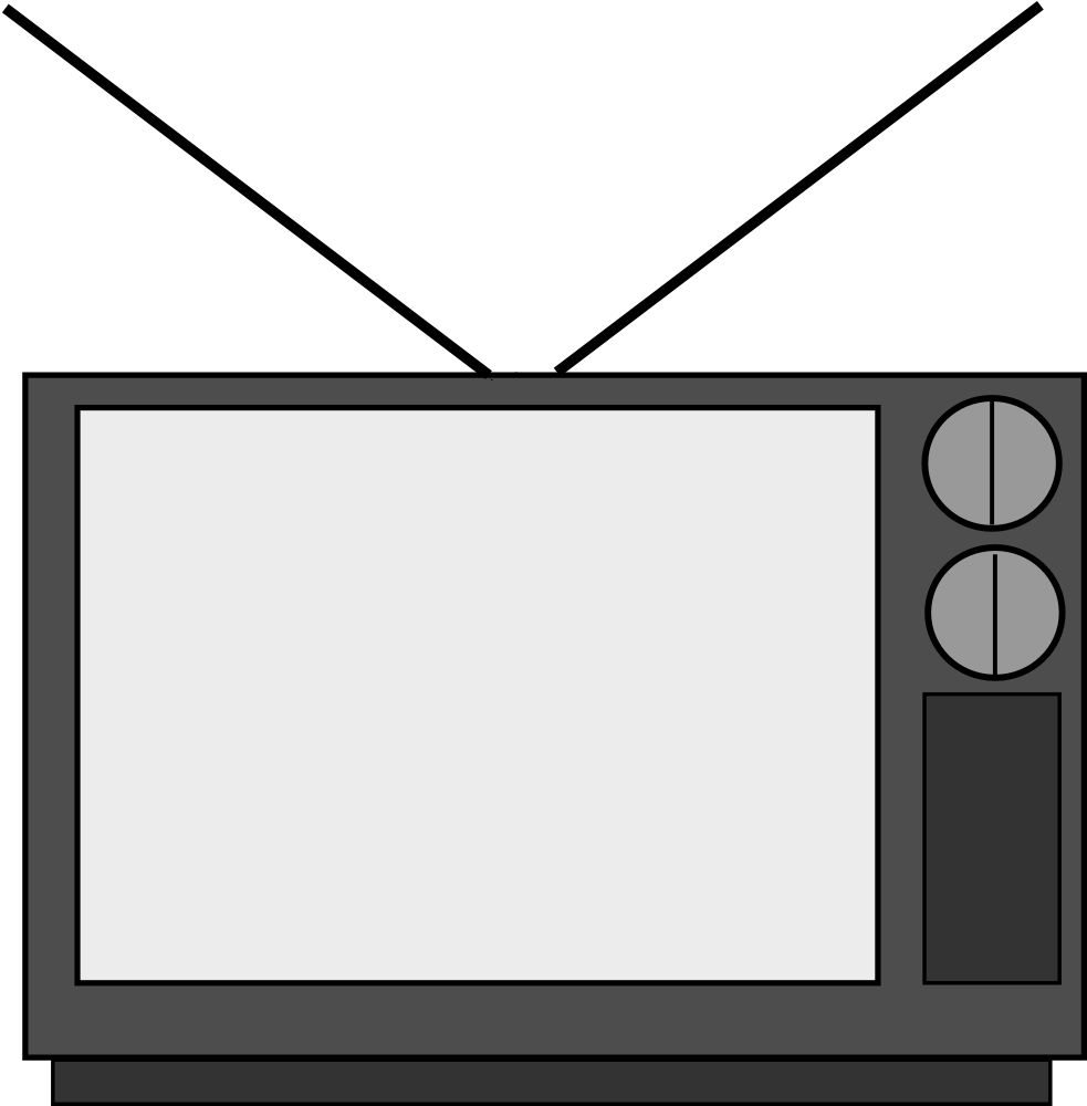 Vintage Television Vector Illustration PNG Image